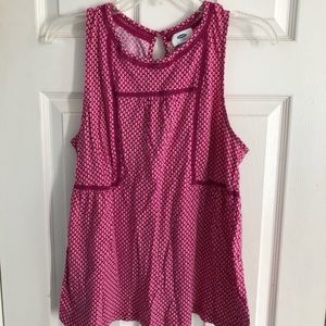 Old Navy Pink Floral Tank Top-Size Large